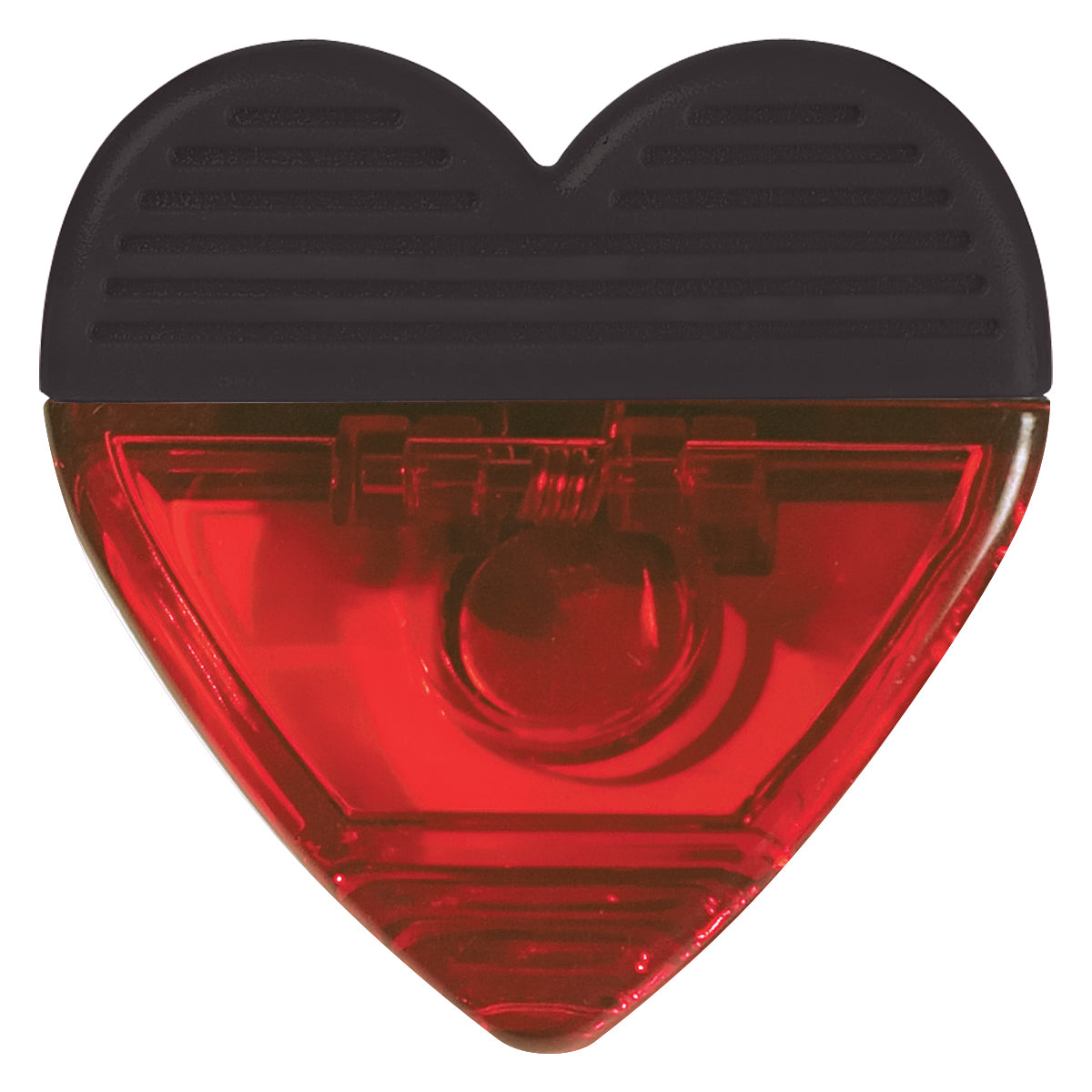 Heart Shape Clip - Red With Black