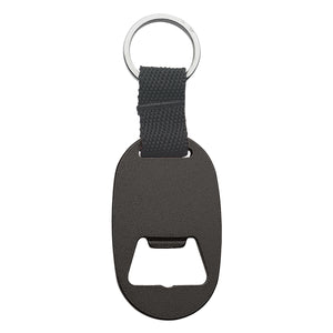 Metal Key Tag With Bottle Opener - Black