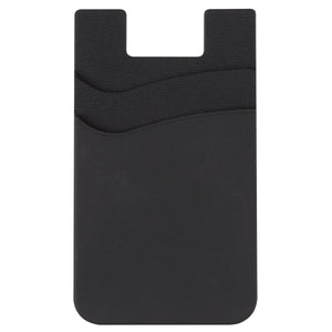 Dual Pocket Silicone Phone Wallet - Black
