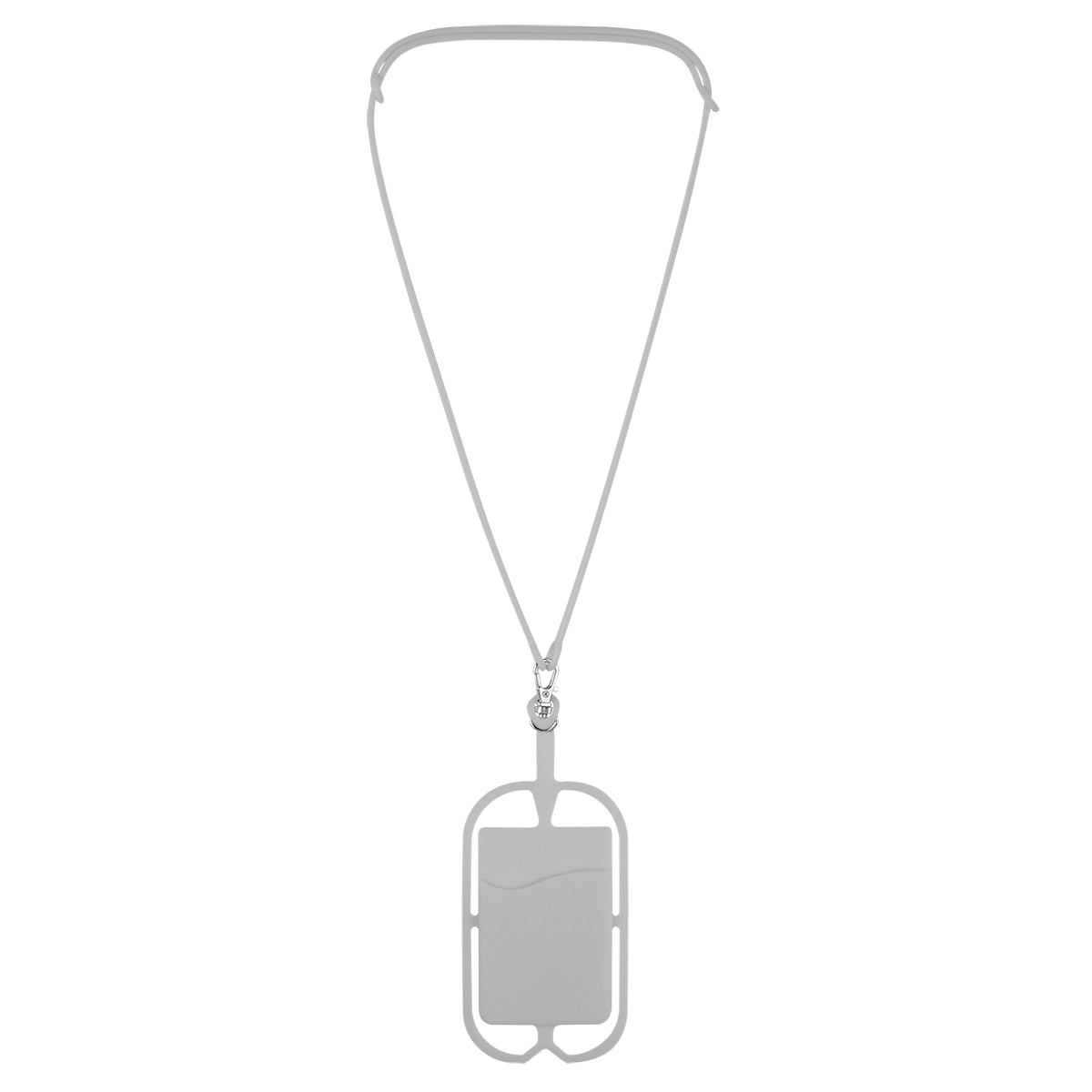 Silicone Lanyard with Phone Holder & Wallet - Gray