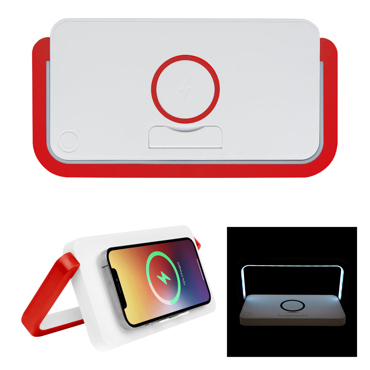 Desktop Reading Lamp Wireless Charger - Red