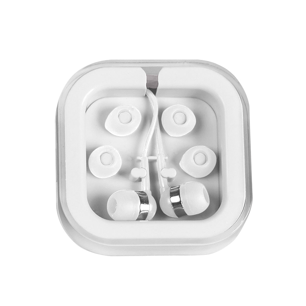 Earbuds In Case - White With White