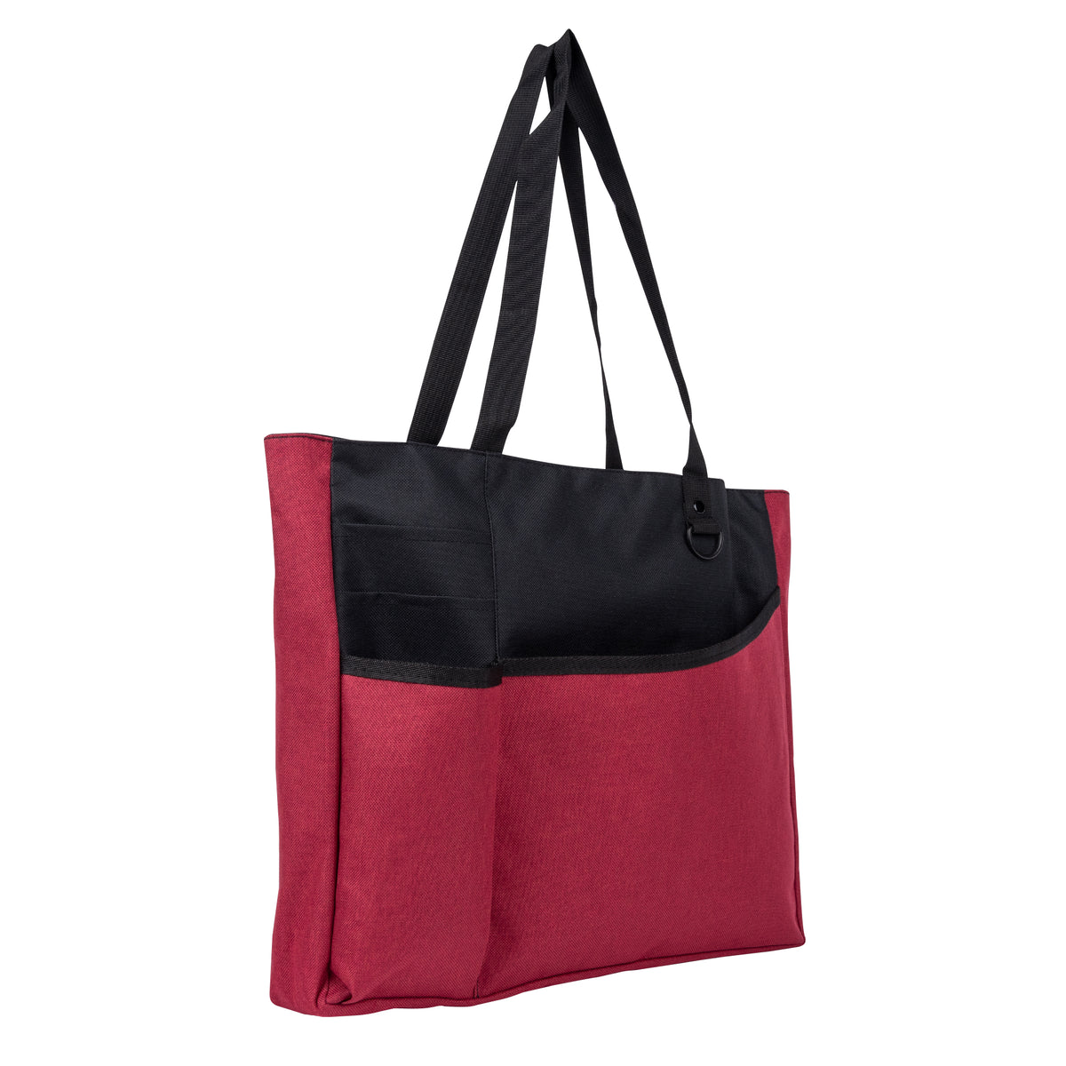 Delegate Heathered Tote Bag - Black With Red