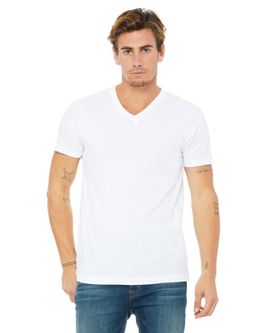 BELLA + CANVAS Unisex Jersey Short-Sleeve V-Neck T-Shirt - White