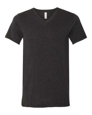 BELLA + CANVAS Unisex CVC Jersey V-Neck T-Shirt - Black Heather