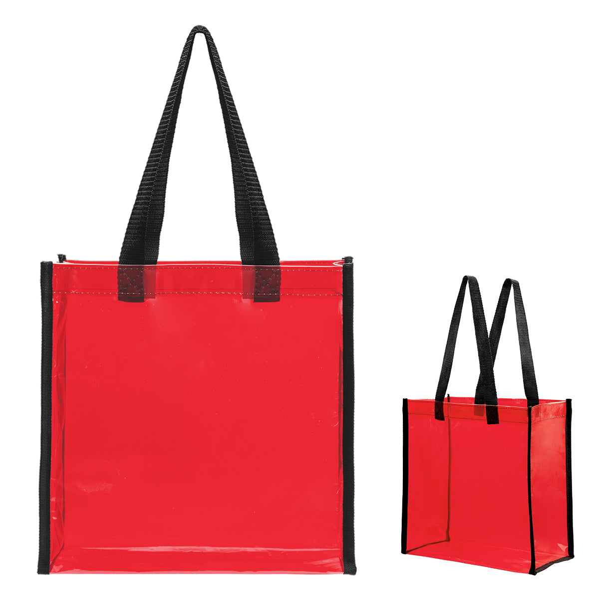 Colby Transparent Tote Bag - Translucent Red