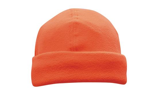 Luminescent Micro Fleece Roll-Up Beanie - Orange