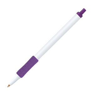 BIC® Clic Stic® Grip Pen - White With Purple