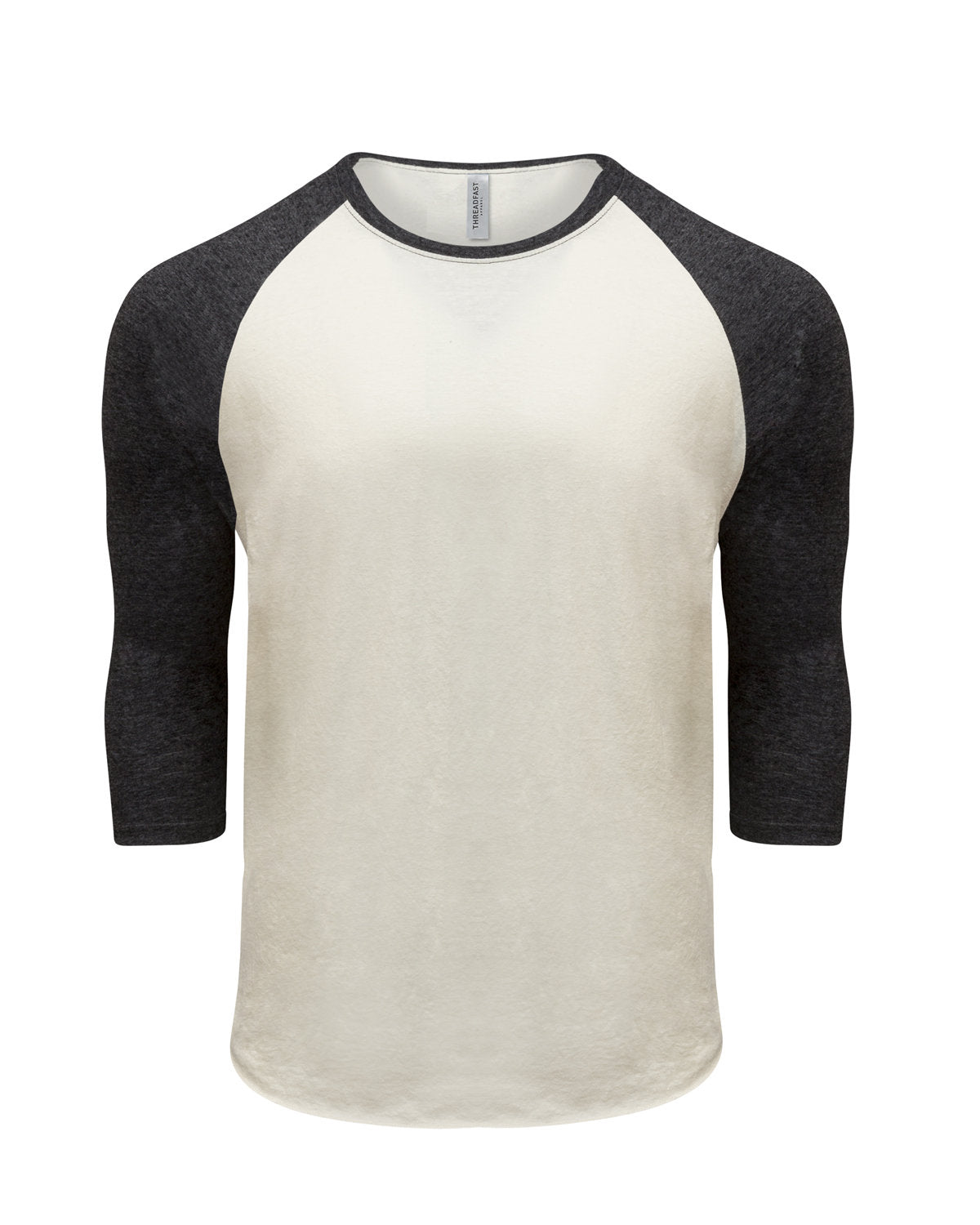 Threadfast Unisex Triblend Three-Quarter Sleeve Raglan - Cream/blck Trib