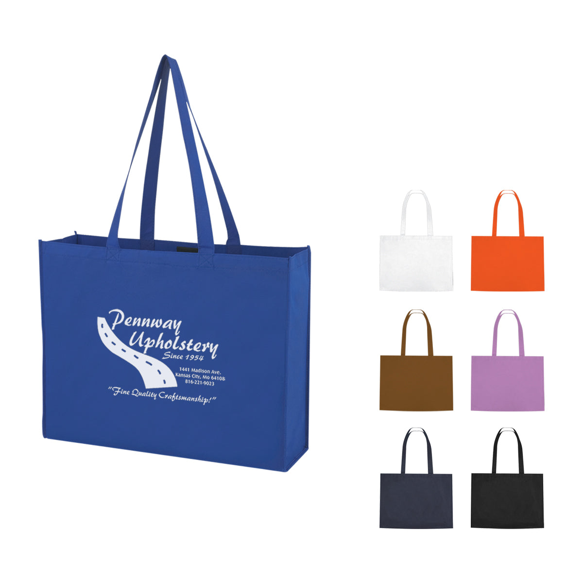 Non-Woven Shopper Tote Bag With Hook And Loop Closure