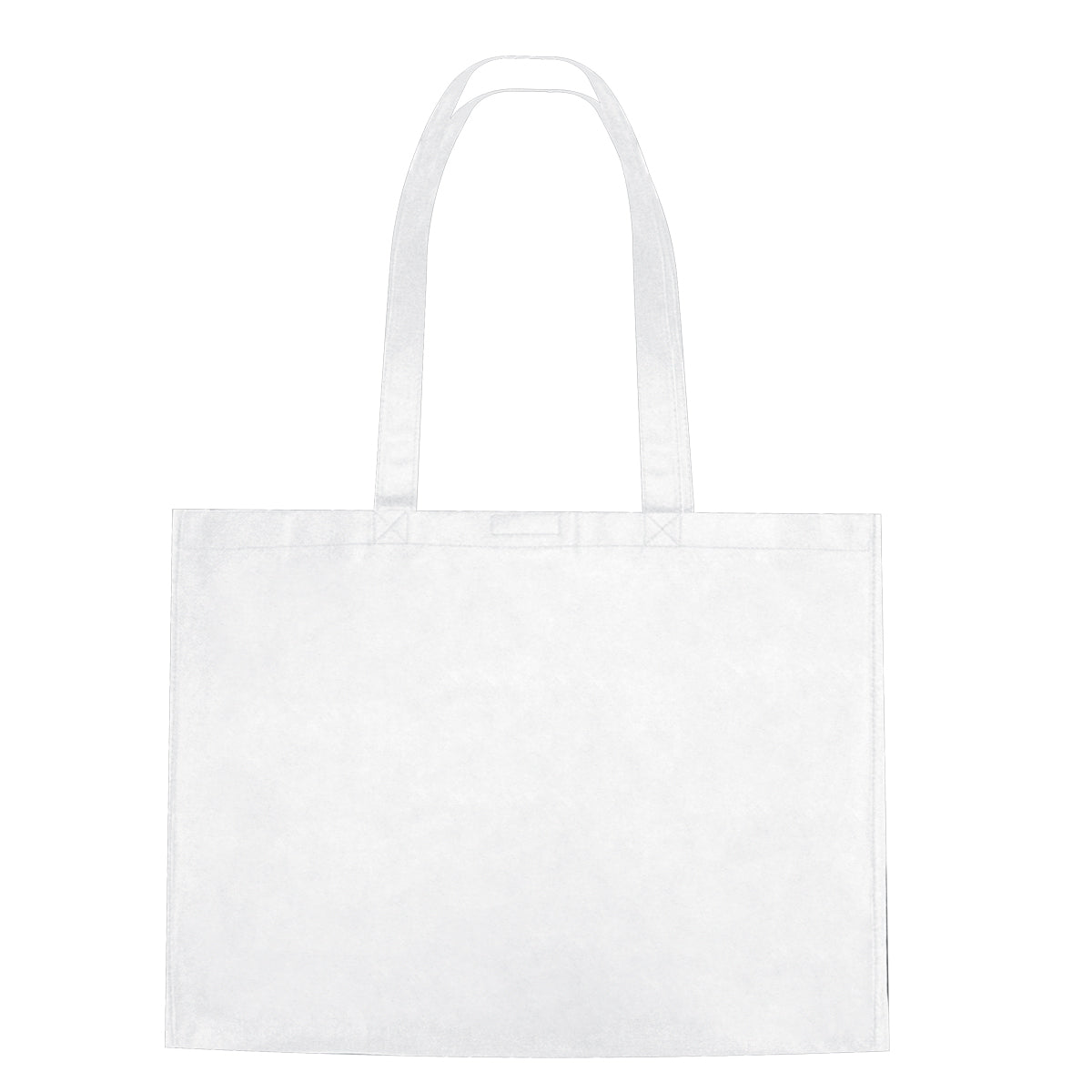 Non-Woven Shopper Tote Bag With Hook And Loop Closure - White