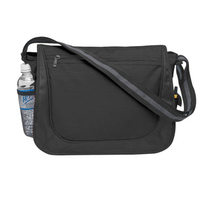 Messenger Bag With Matching Striped Handle - Black