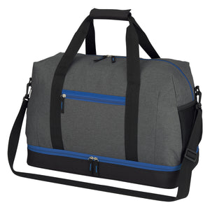 Tribeca Duffel Bag - Gray With Royal Blue