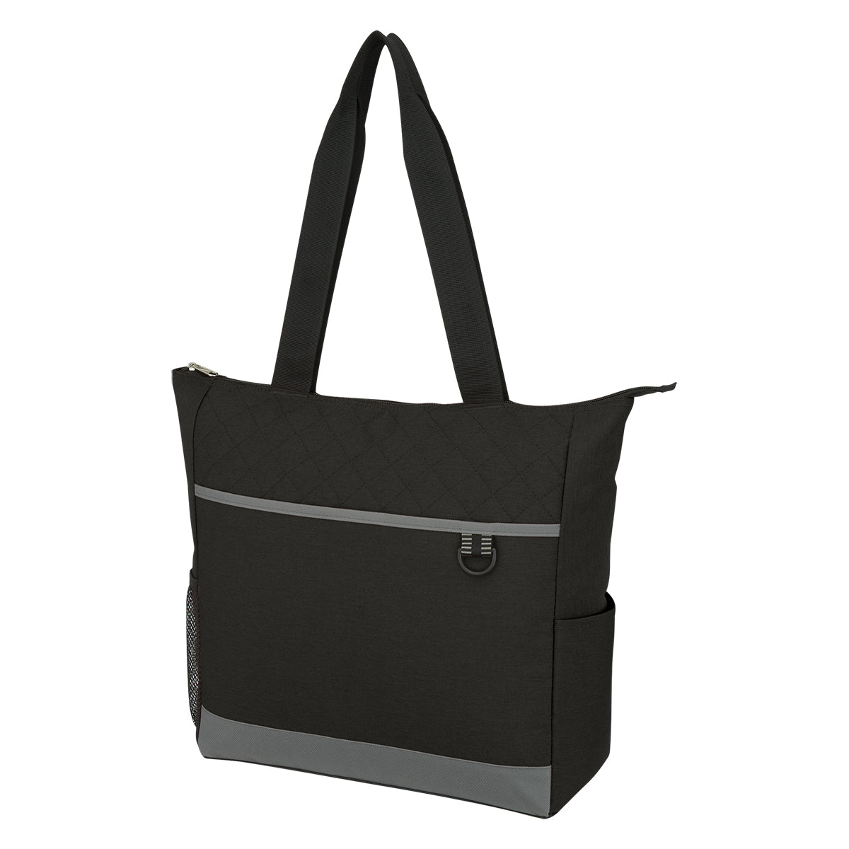 CARTER QUILTED TOTE BAG - Black With Gray