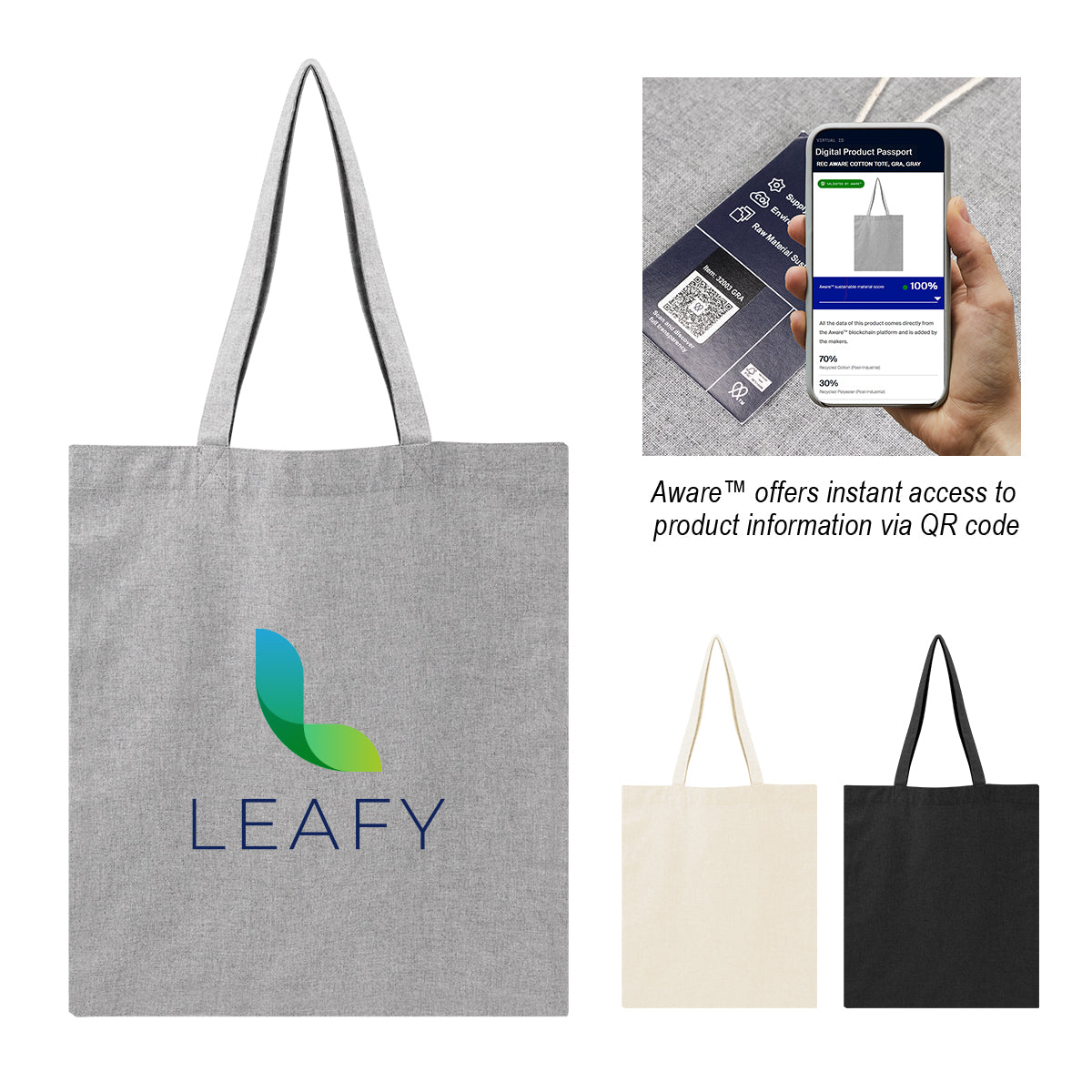 Aware™ 4 Oz. Recycled Cotton Tote Bag