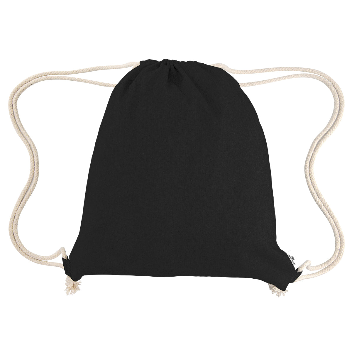Nicole Recycled Cotton Drawstring Bag - Black
