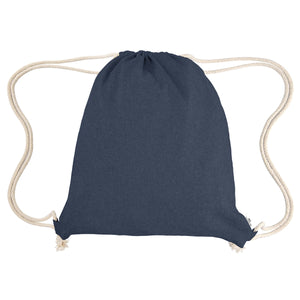 Arden Recycled Cotton Drawstring Bag - Navy Blue