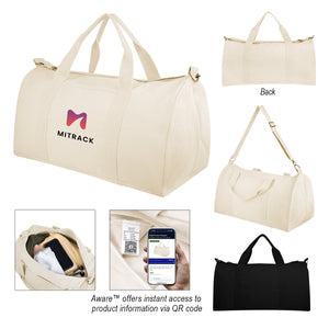 Aware™ Recycled Cotton Flat Bottom Duffel Bag