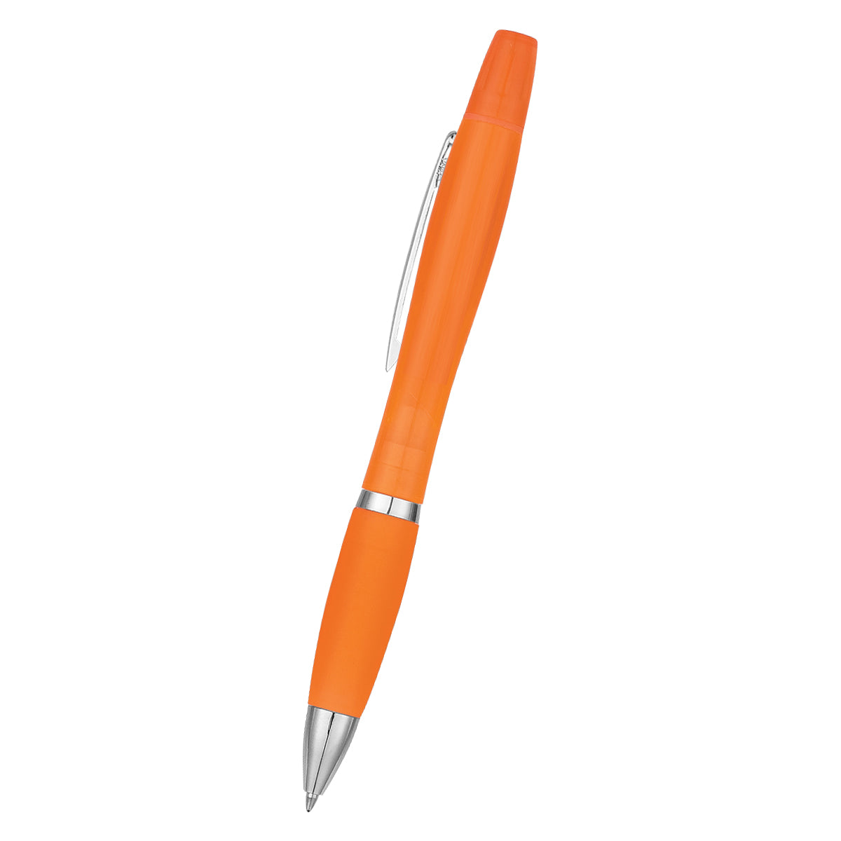 Twin-Write Pen With Highlighter - Translucent Orange