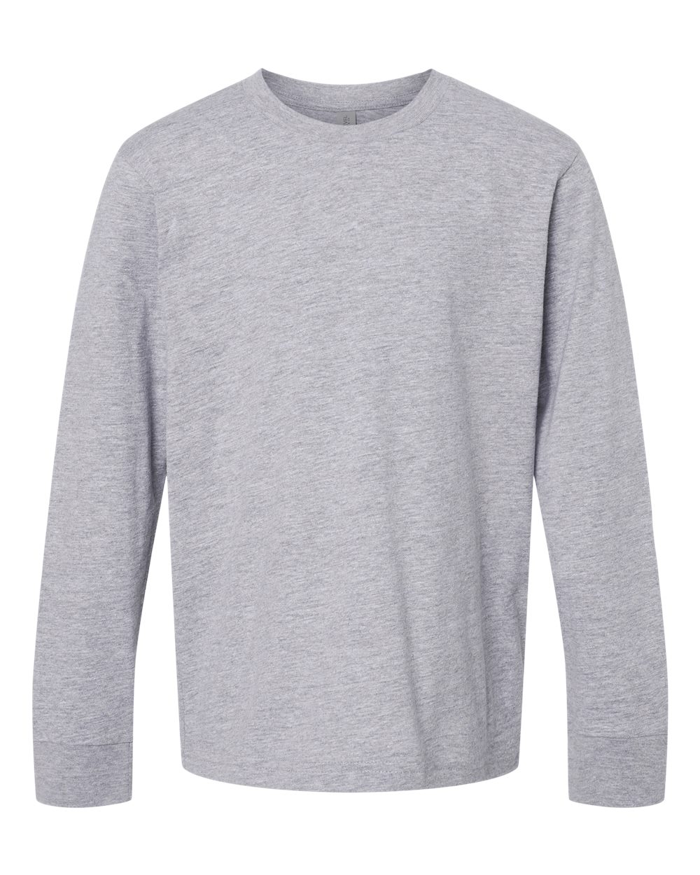 Next Level Youth Cotton Long Sleeve T-Shirt - Heather Grey
