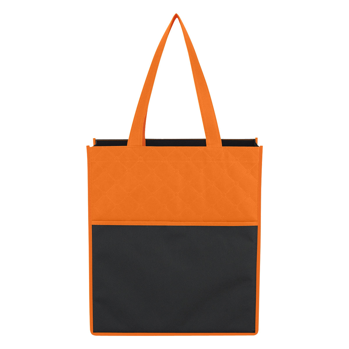 Non-Woven Bounty Shopping Tote Bag - Black With Orange