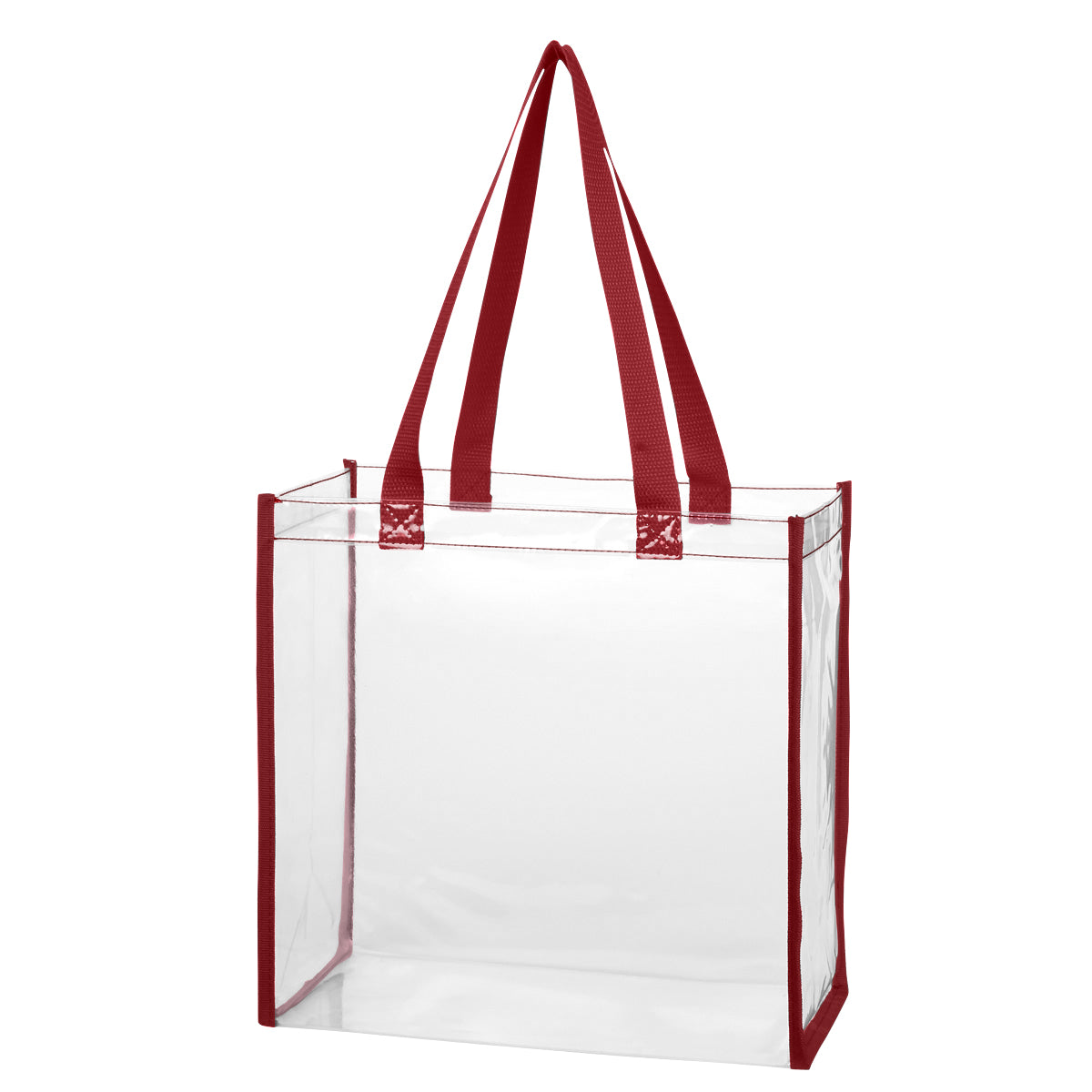 Clear EVA Tote Bag - Clear With Maroon