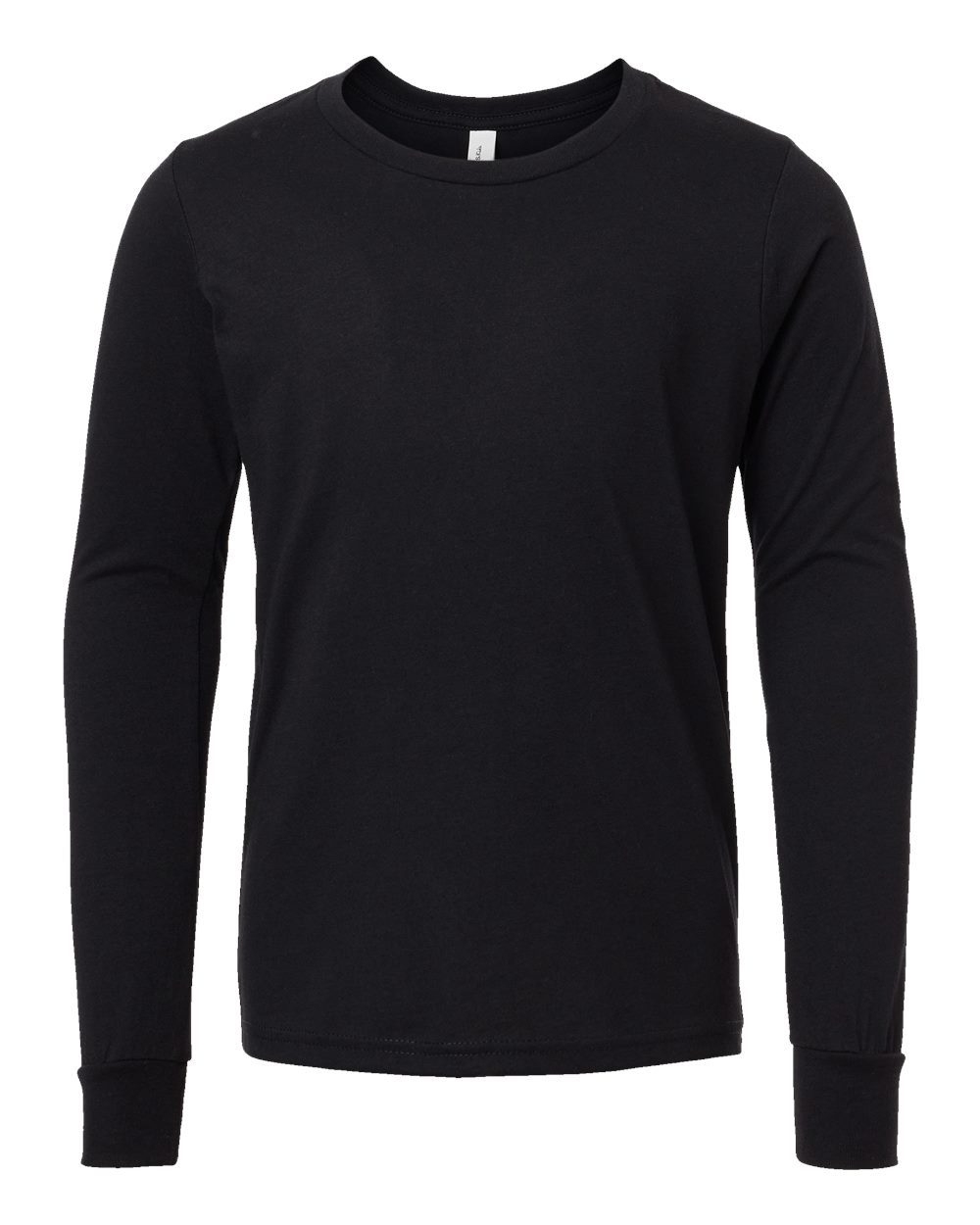 BELLA + CANVAS Youth Heather CVC Long-Sleeve T-Shirt - Solid Black Blend