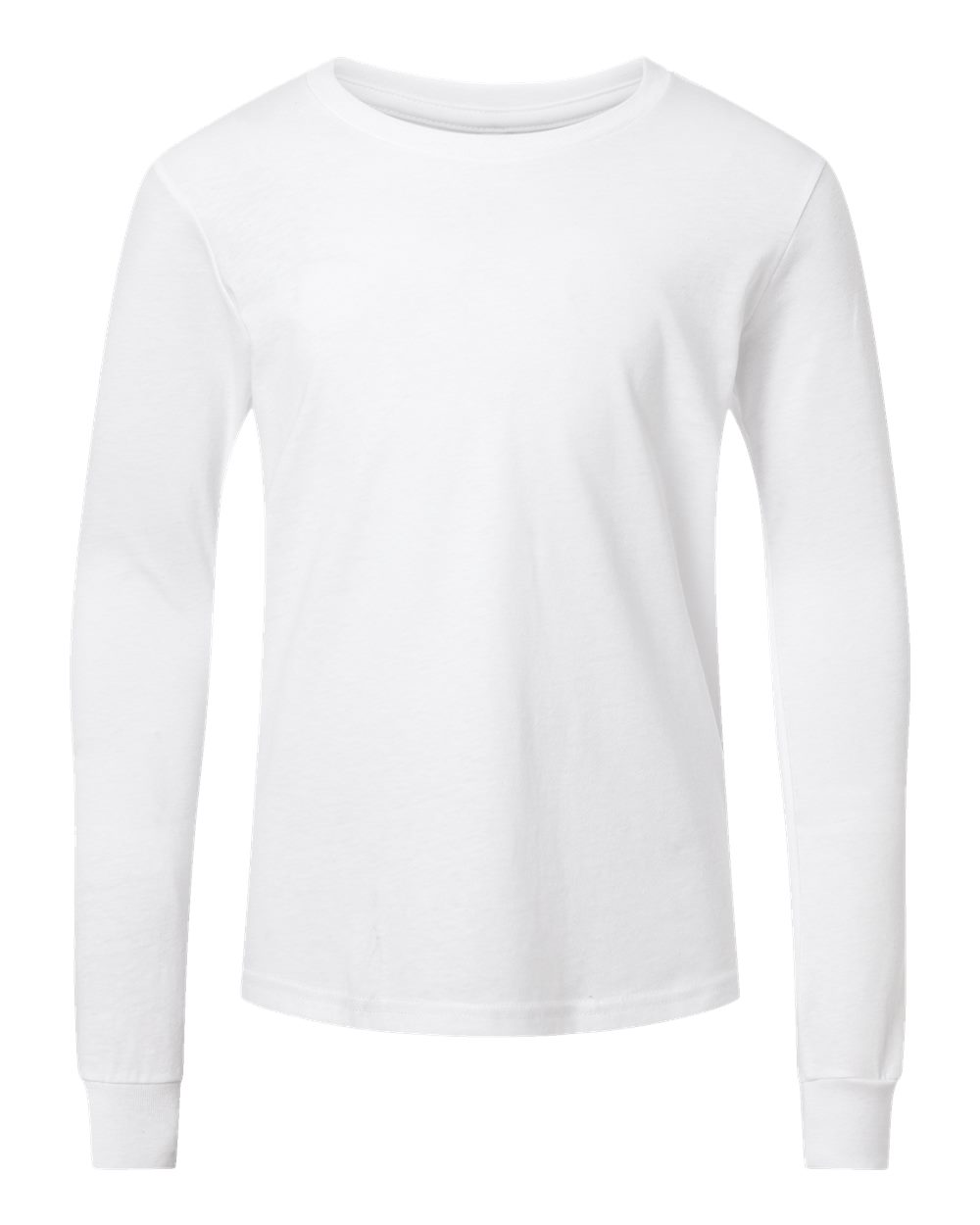 BELLA + CANVAS Youth Heather CVC Long-Sleeve T-Shirt - Solid White Blend