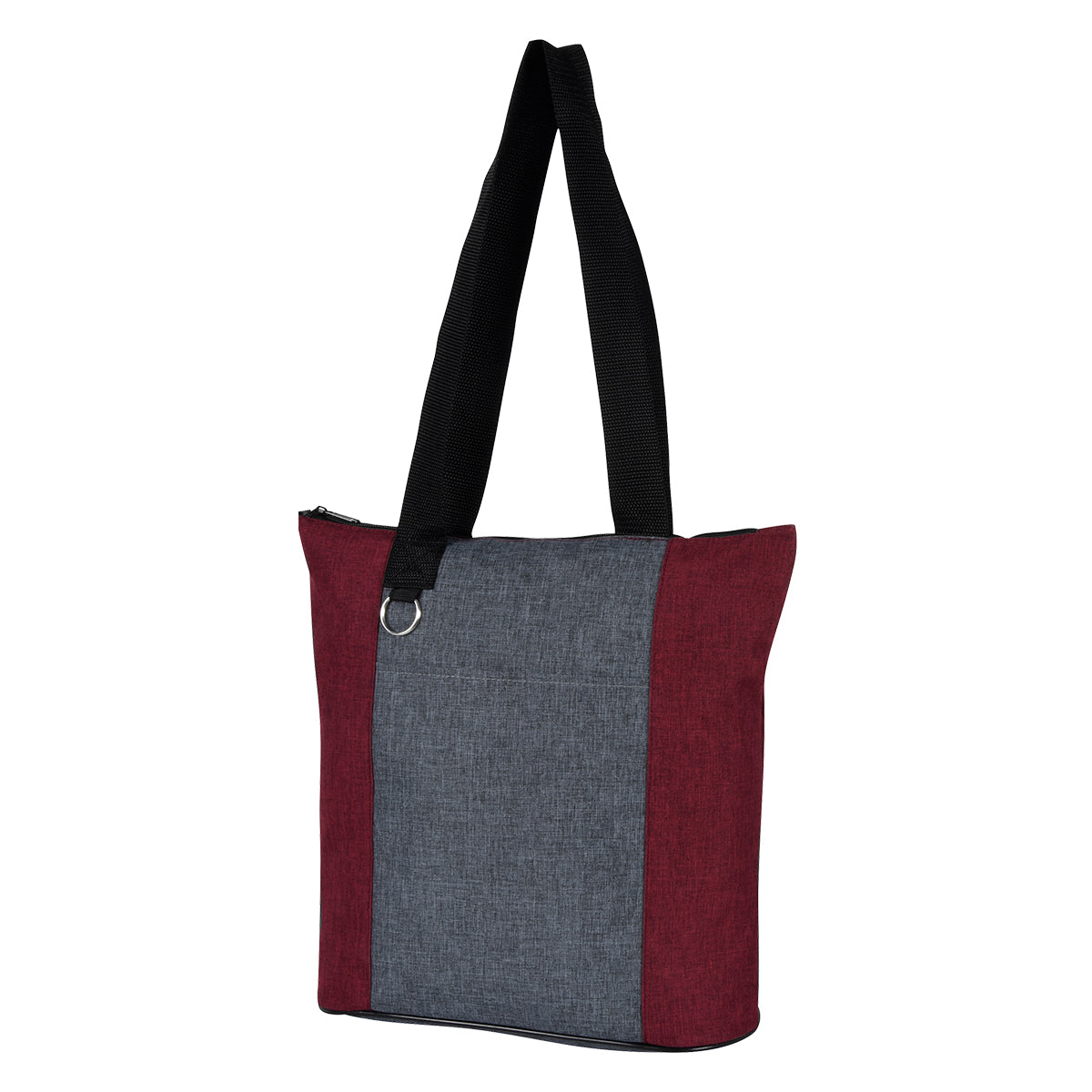 HEATHERED FUN TOTE BAG - Red With Gray