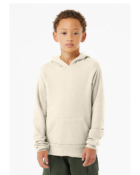 Bella + Canvas Youth Sponge Fleece Pullover Hooded Sweatshirt - Natural