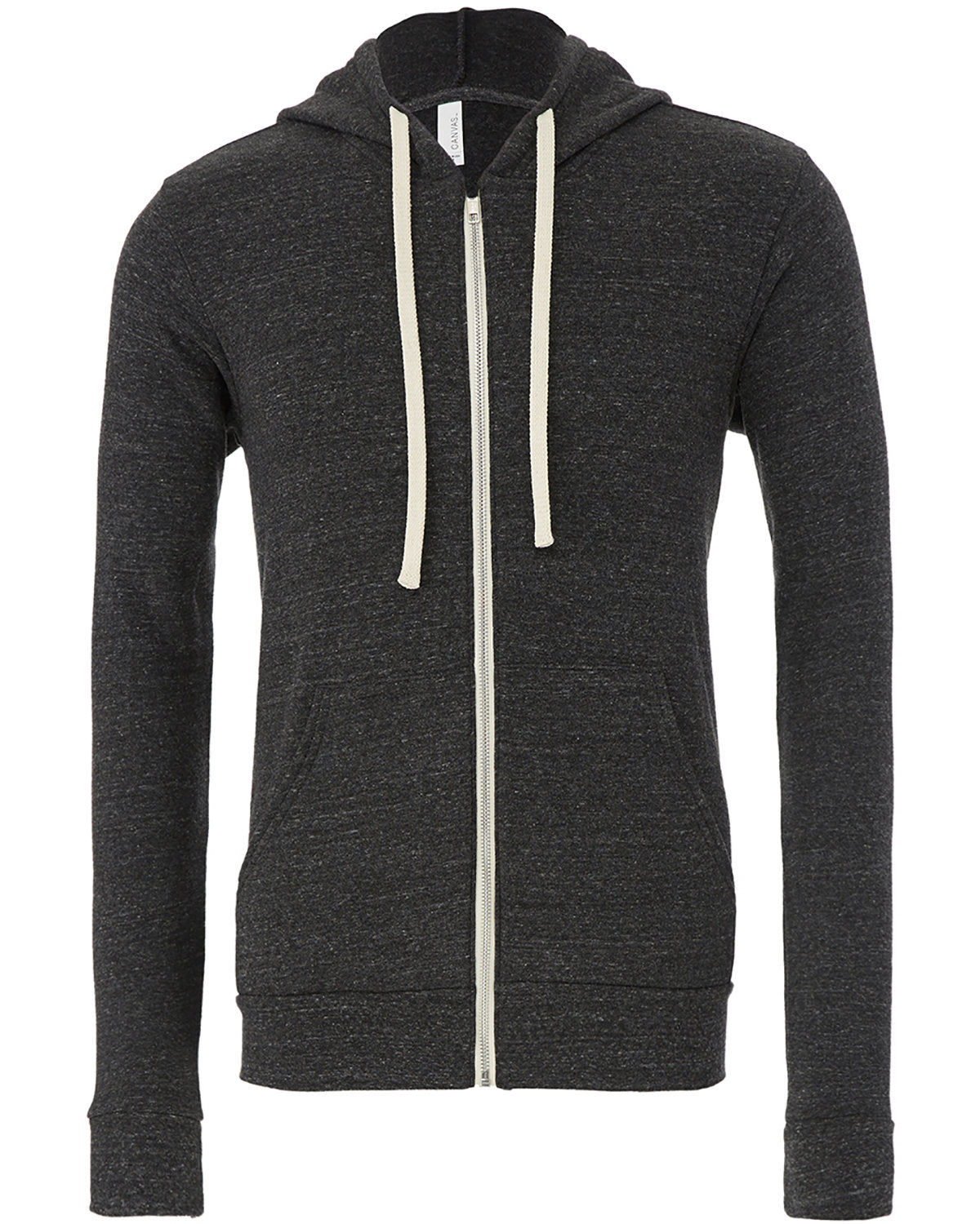Bella + Canvas Unisex Triblend Sponge Fleece Full-Zip Hoodie - Char Blk Triblnd