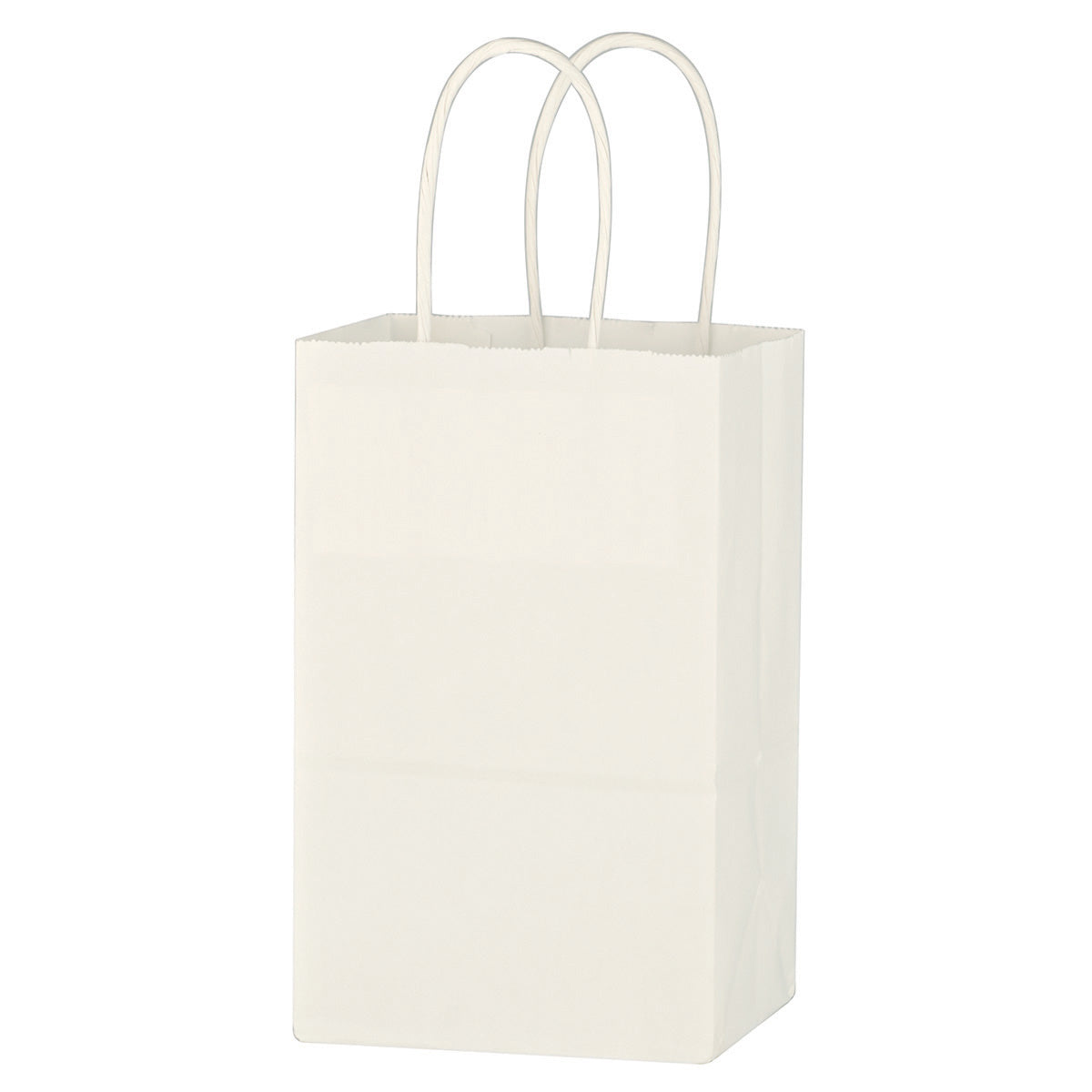 Kraft Paper White Shopping Bag - 5-1/4" x 8-1/4" - White