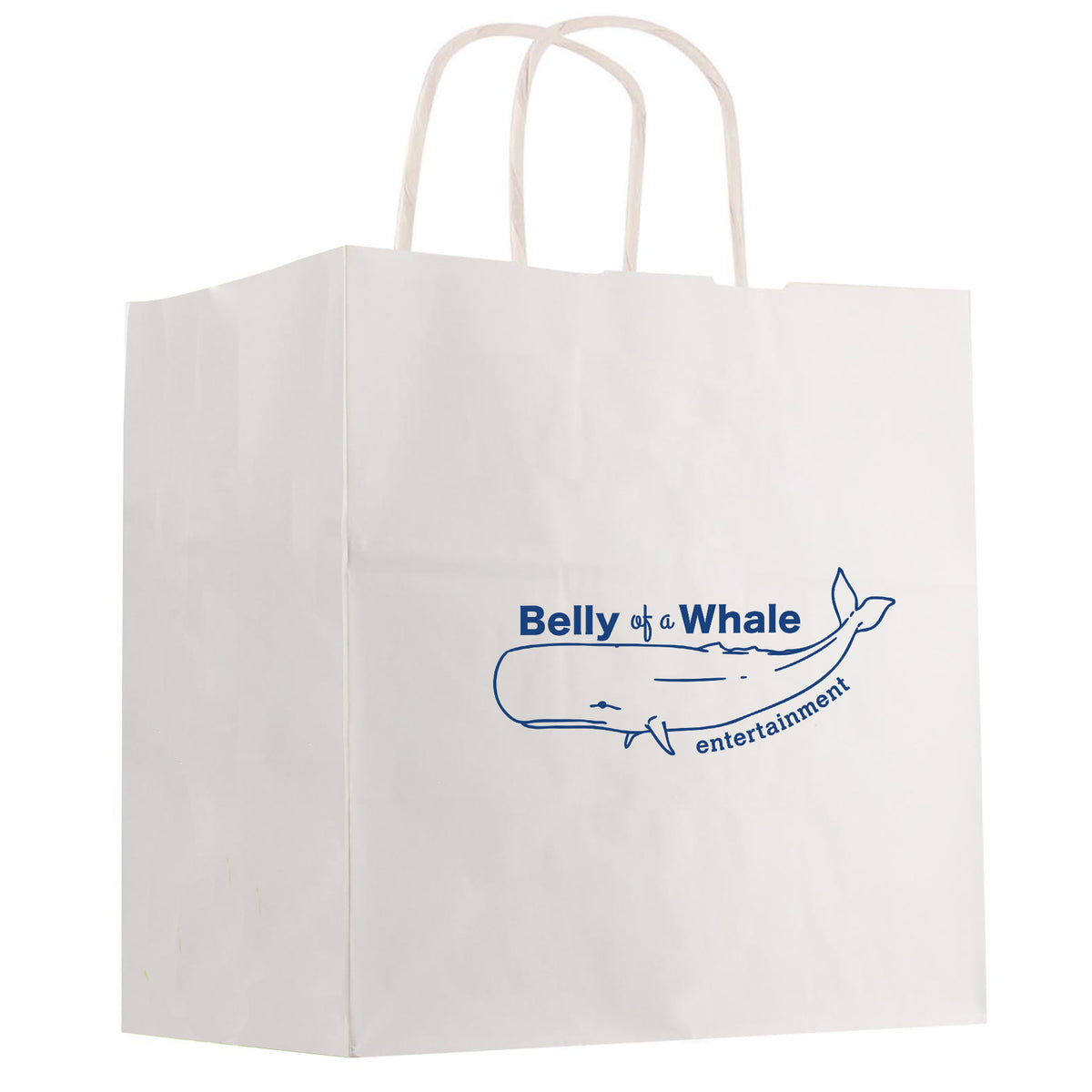 Kraft Paper White Shopping Bag - 10" x 13"