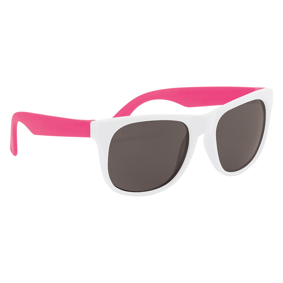 Rubberized Sunglasses - White With Pink
