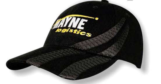 6 Panel BHC Cap with Tyre Tracks - Custom Embroidered - Black