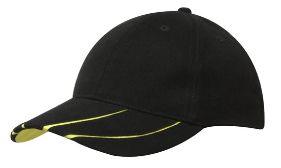 BHC Cap with Hi-Vis Peak Inserts - Custom Embroidered - Black With Green