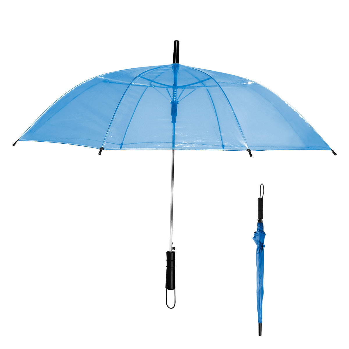 46" Arc Clear Umbrella - Trans Royal Blue
