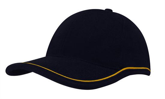 6 Panel BHC Cap with Piping On Crown-Peak - Custom Embroidered - Peak