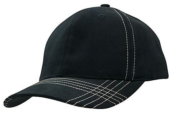 6 Onl BHC Cap with Contrast Stitching - Custom Embroidered - Navy With White