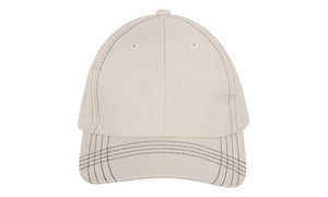 6 Onl BHC Cap with Contrast Stitching - Custom Embroidered - Stone With Black
