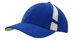 6 Panel Hbc Cap with Crown Inserts - Royal With White