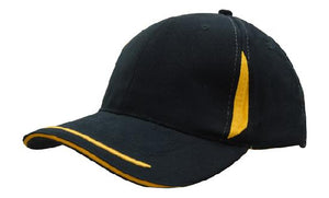 6 Panel BHC Cap Crown Insert & Sandwich - Custom Embroidered - Navy With Gold