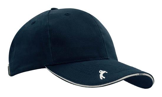 6 Panel Chino Twill Golf Cap - Custom Embroidered - Navy