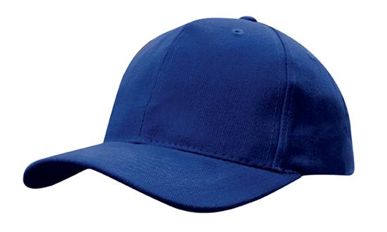 6 Panel Brushed Heavy Cotton Cap with Plastic Strap - Custom Embroidered - Royal