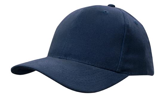 6 Panel Brushed Cotton Twill Cap - custom embroidered - Navy