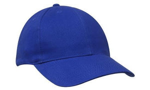 6 Panel Brushed Cotton Twill Cap - custom embroidered - Royal