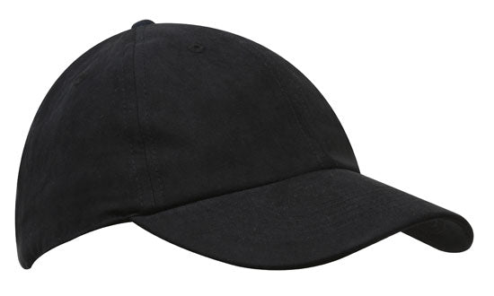6 Panel Semi-Structured Tactel Cap - Custom Embroidered - Black
