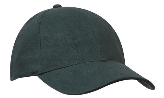 6 Panel Unstructured Heavy Brush Cotton Cap - Bottle Green