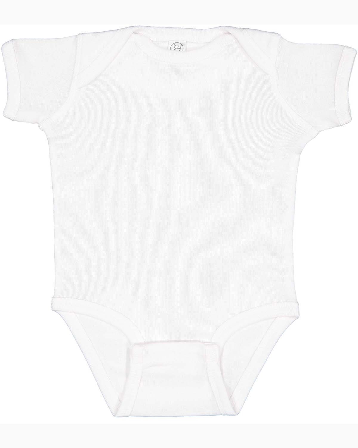 Rabbit Skins Infant Baby Rib Bodysuit - White