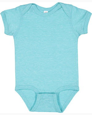 Rabbit Skins Infant Harborside Melange Jersey Bodysuit - Caribbean Mlange